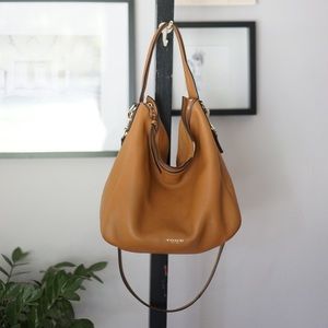 Coach camel pebble leather purse - gold hardware